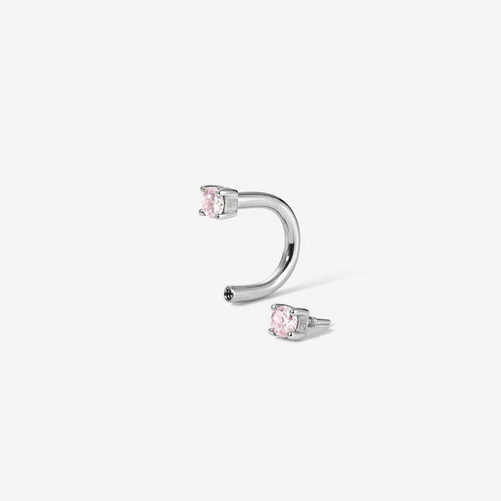 Frankie pink diamond u hoop piercing