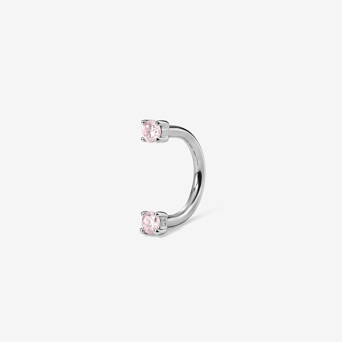 Frankie pink diamond u hoop piercing