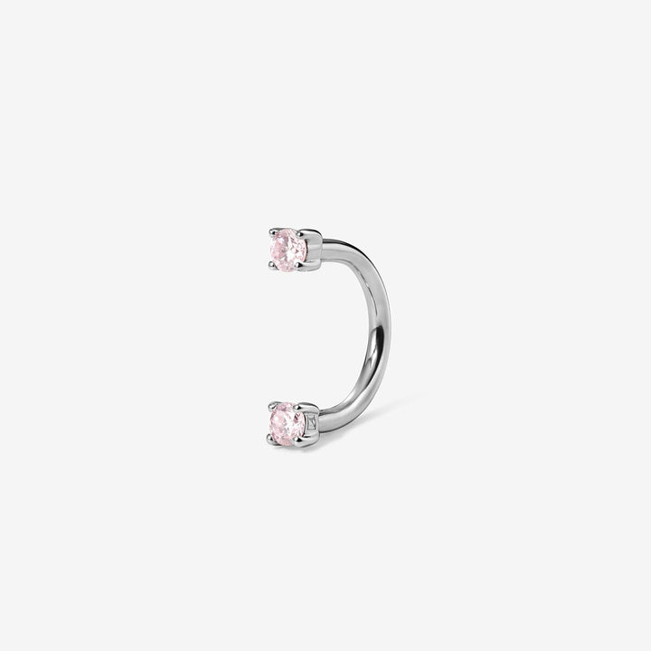 Frankie pink diamond u hoop piercing