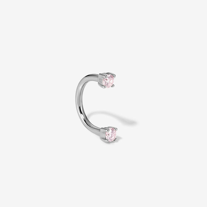 Frankie pink diamond u hoop piercing