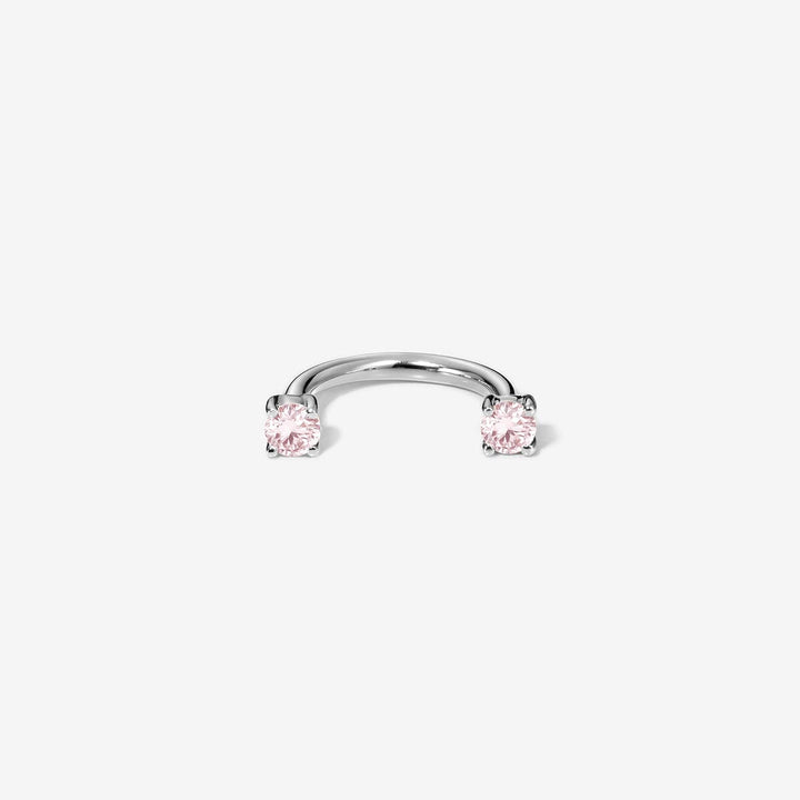 Frankie pink diamond u hoop piercing