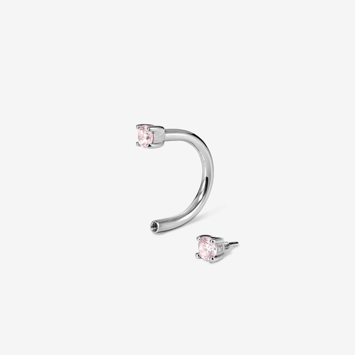 Frankie pink diamond u hoop piercing