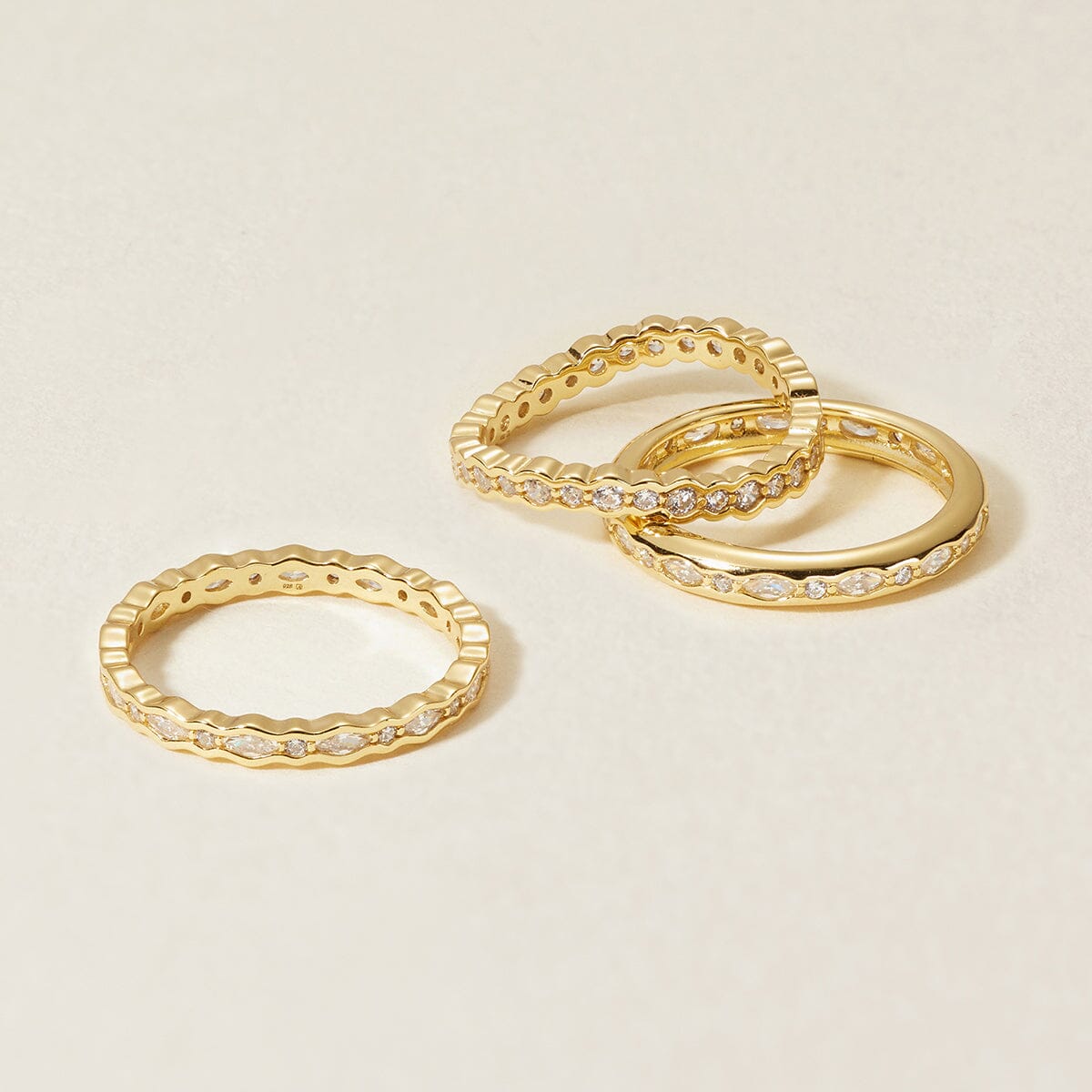 Gold Ina Gold Ring Set | Adorn Luxe | Adornmonde