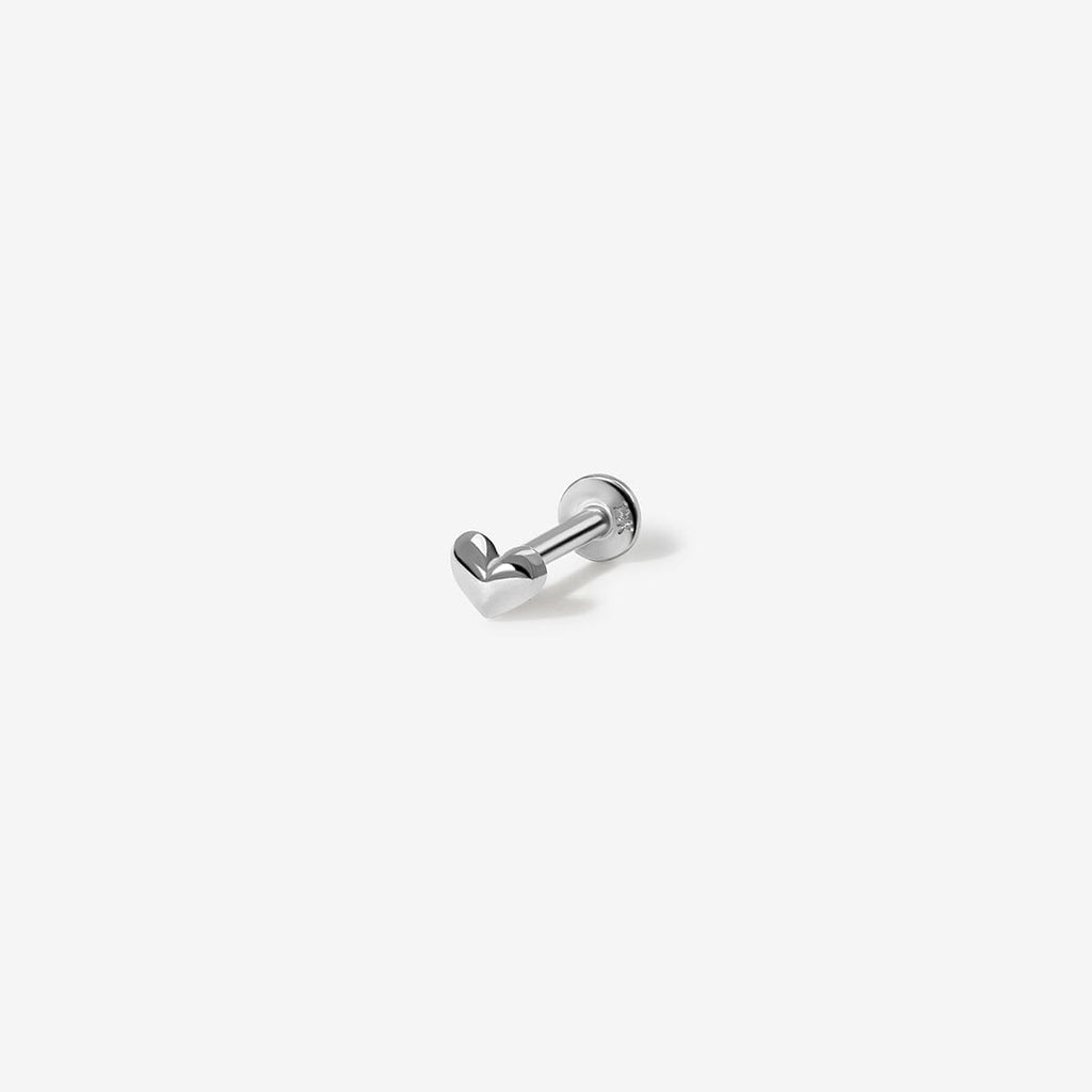 Surgical Steel Pink Enamel Steel Studded Heart Stud Cartilage Ring with Ball End