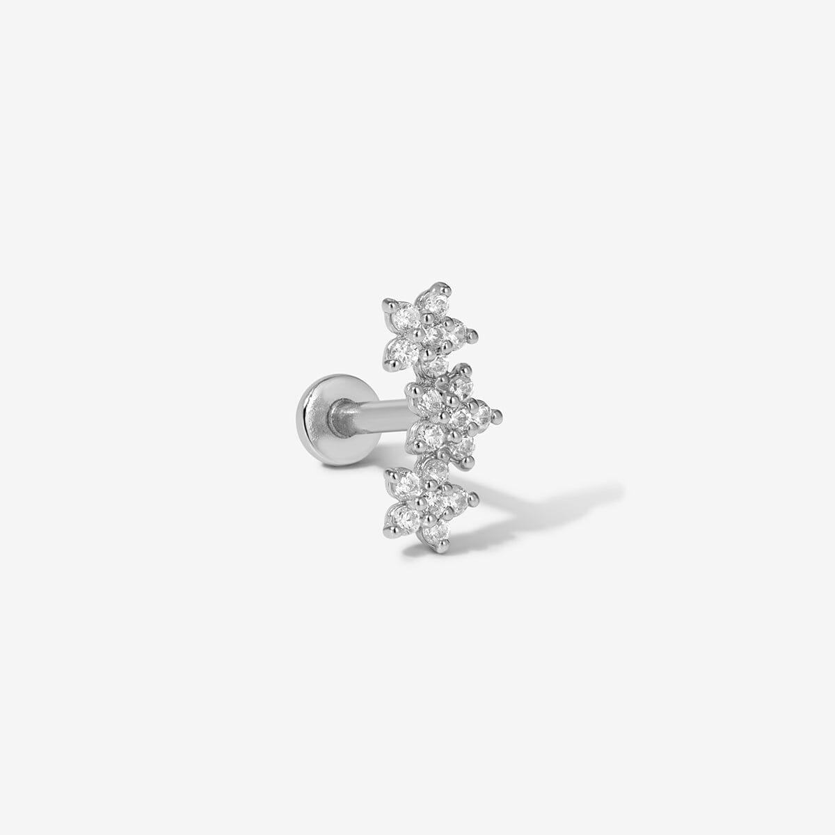 Jarrett triple micro flower piercing