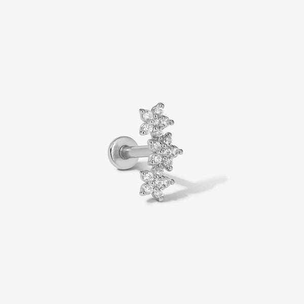 Jarrett triple micro flower piercing