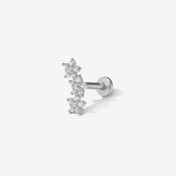 Jarrett triple micro flower piercing