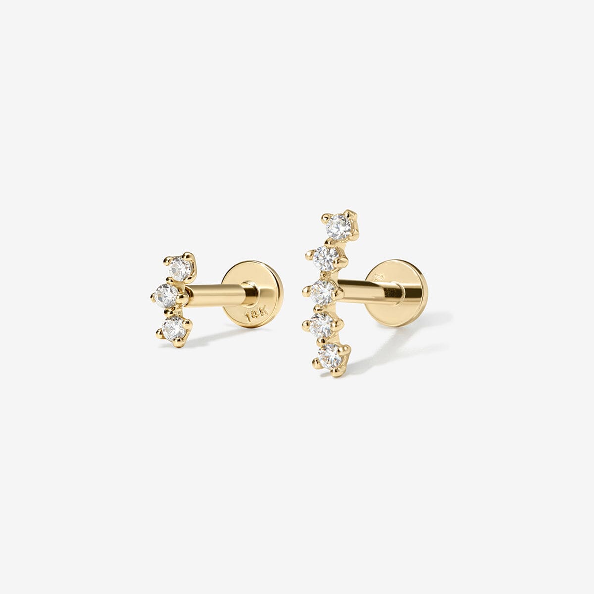 アクセサリー CONTOUR EARRINGS | Gold Gold Jax Diamond Contour Piercing | Flat Back Earrings | Adornmonde