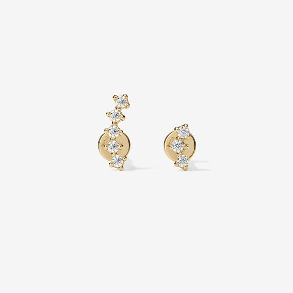 Gold Jax Diamond Contour Piercing | Flat Back Earrings | Adornmonde