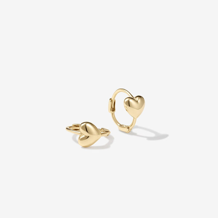 Justin micro heart huggie earrings