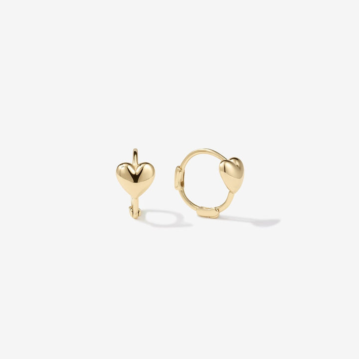 Justin micro heart huggie earrings