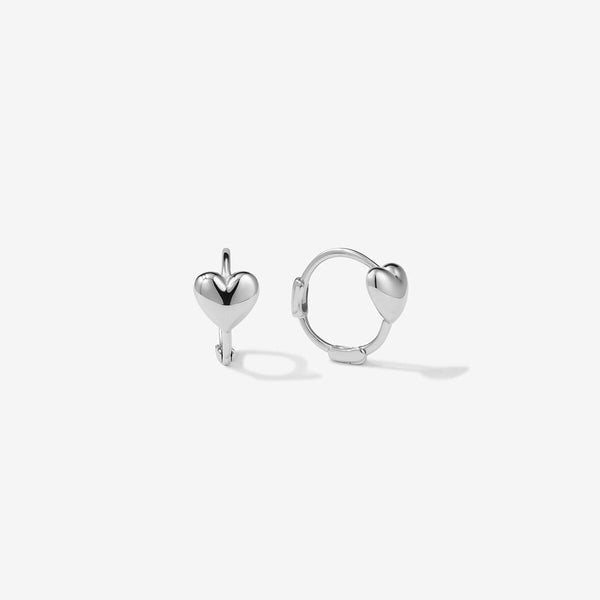 Justin micro heart huggie earrings