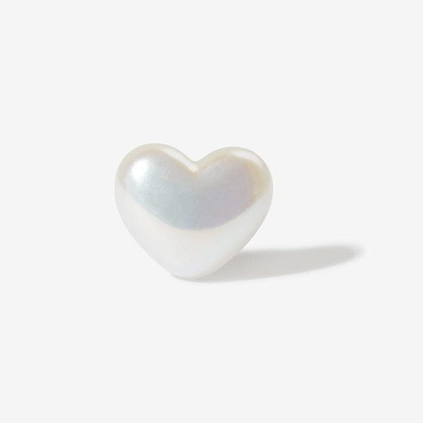 Leo large puffy pearl heart piercing