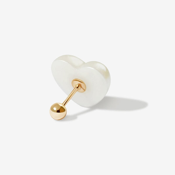 Leo large puffy pearl heart piercing