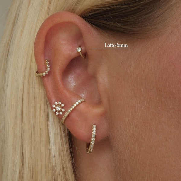Lotto diamond hoop piercing