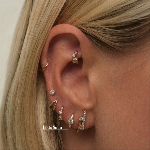 Lotto diamond hoop piercing