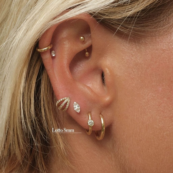 Lotto diamond hoop piercing