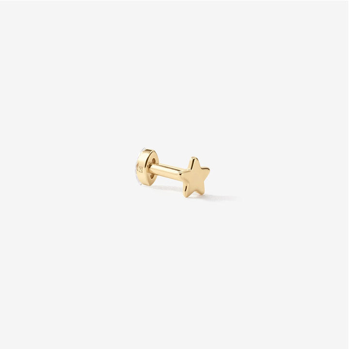 Gold star-shaped stud with a flat back.