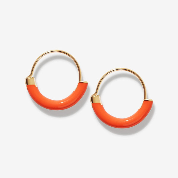Saz neon peach mini hoops