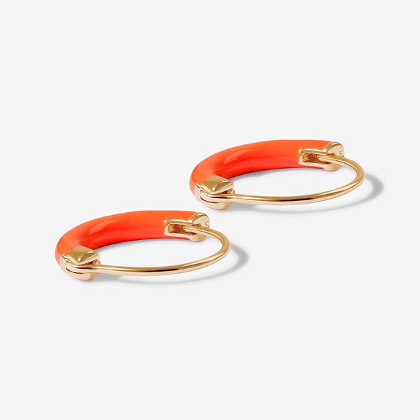 Saz neon peach mini hoops