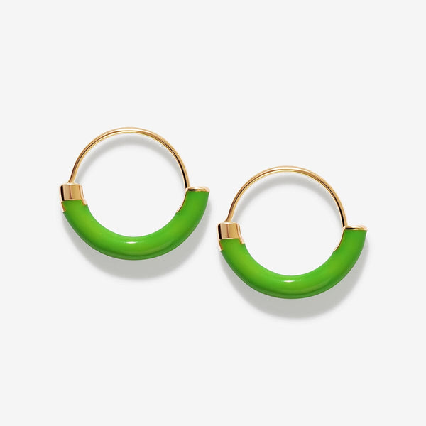 Saz neon green mini hoops