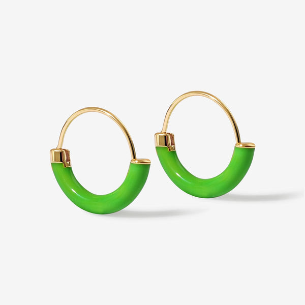 Saz neon green mini hoops