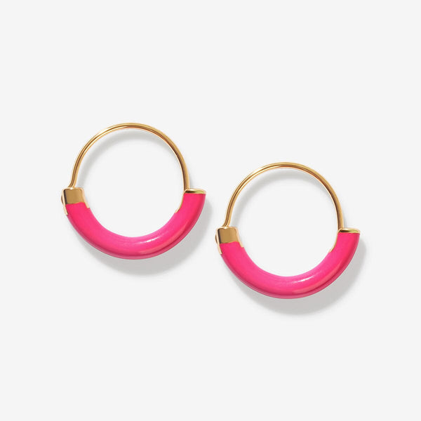 Saz neon pink mini hoops