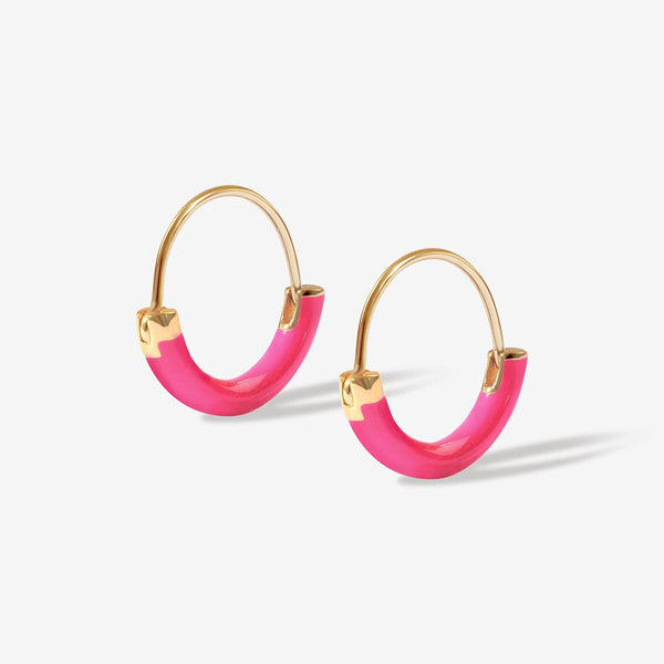 Saz neon pink mini hoops