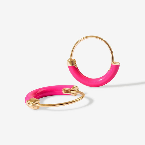 Saz neon pink mini hoops