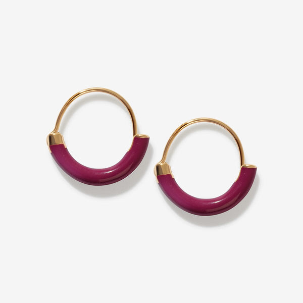 Saz neon purple mini hoops