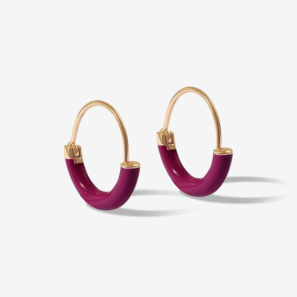 Saz neon purple mini hoops