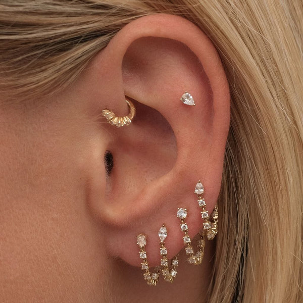 Avayaan crystal chain hoop earring