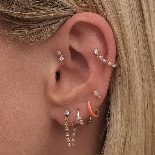 Avayaan crystal chain hoop earring