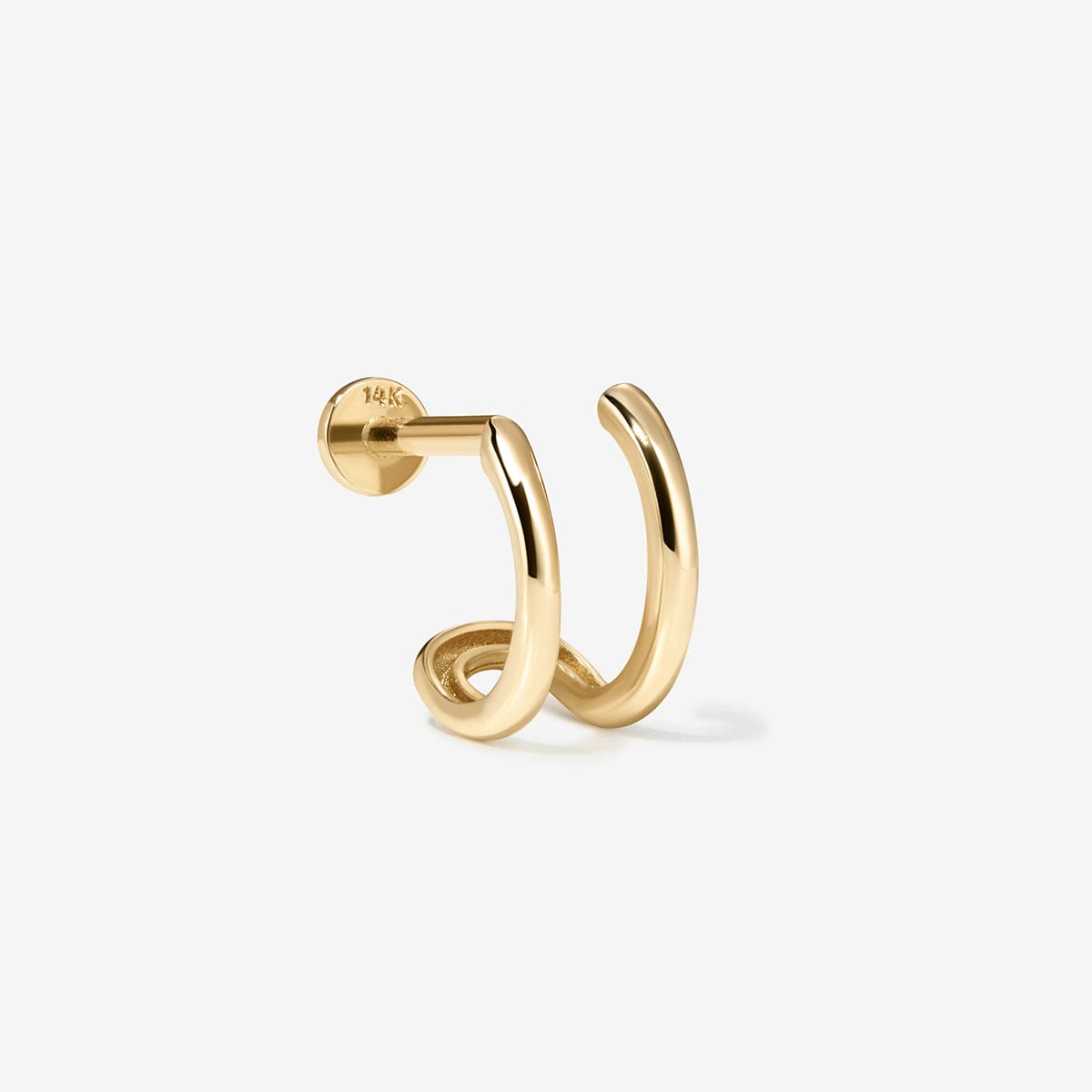 five thirty park Hoop Earring (S) 美品 Gold Norris Illusion Piercing Hoop | Flat Back Earrings | Adornmonde