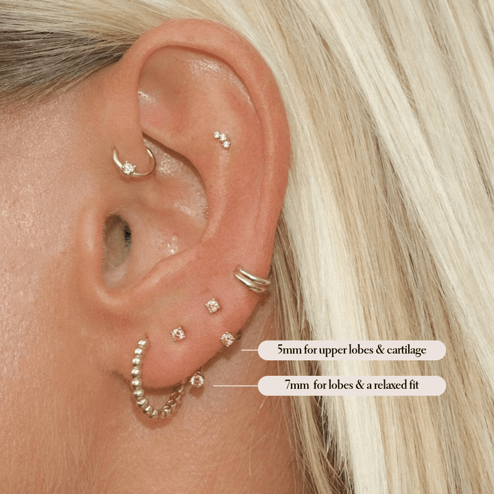 Frankie pink diamond u hoop piercing