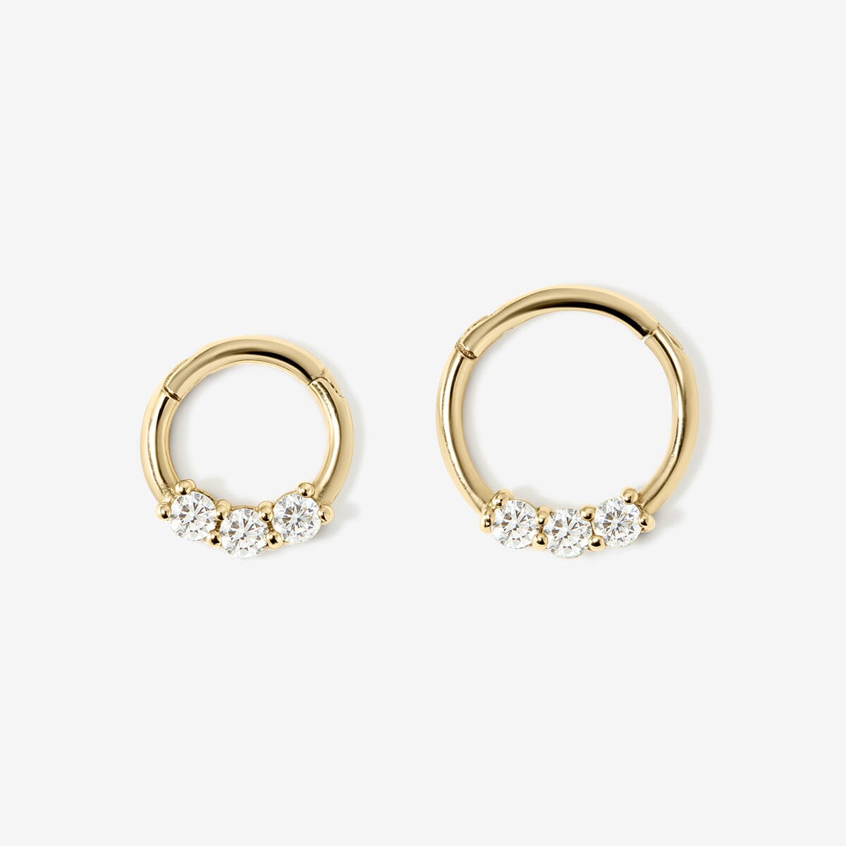 Rhys triple diamond clicker hoop