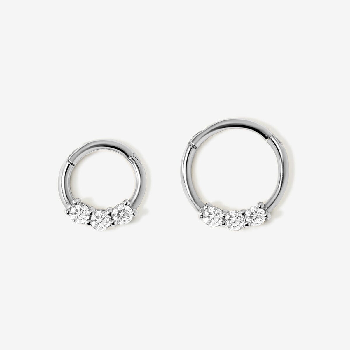 Rhys triple diamond clicker hoop