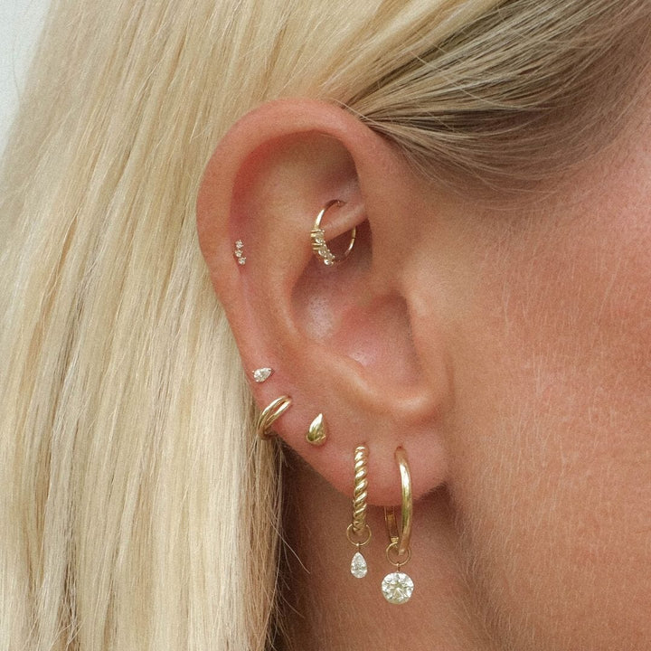 Rhys triple diamond clicker hoop