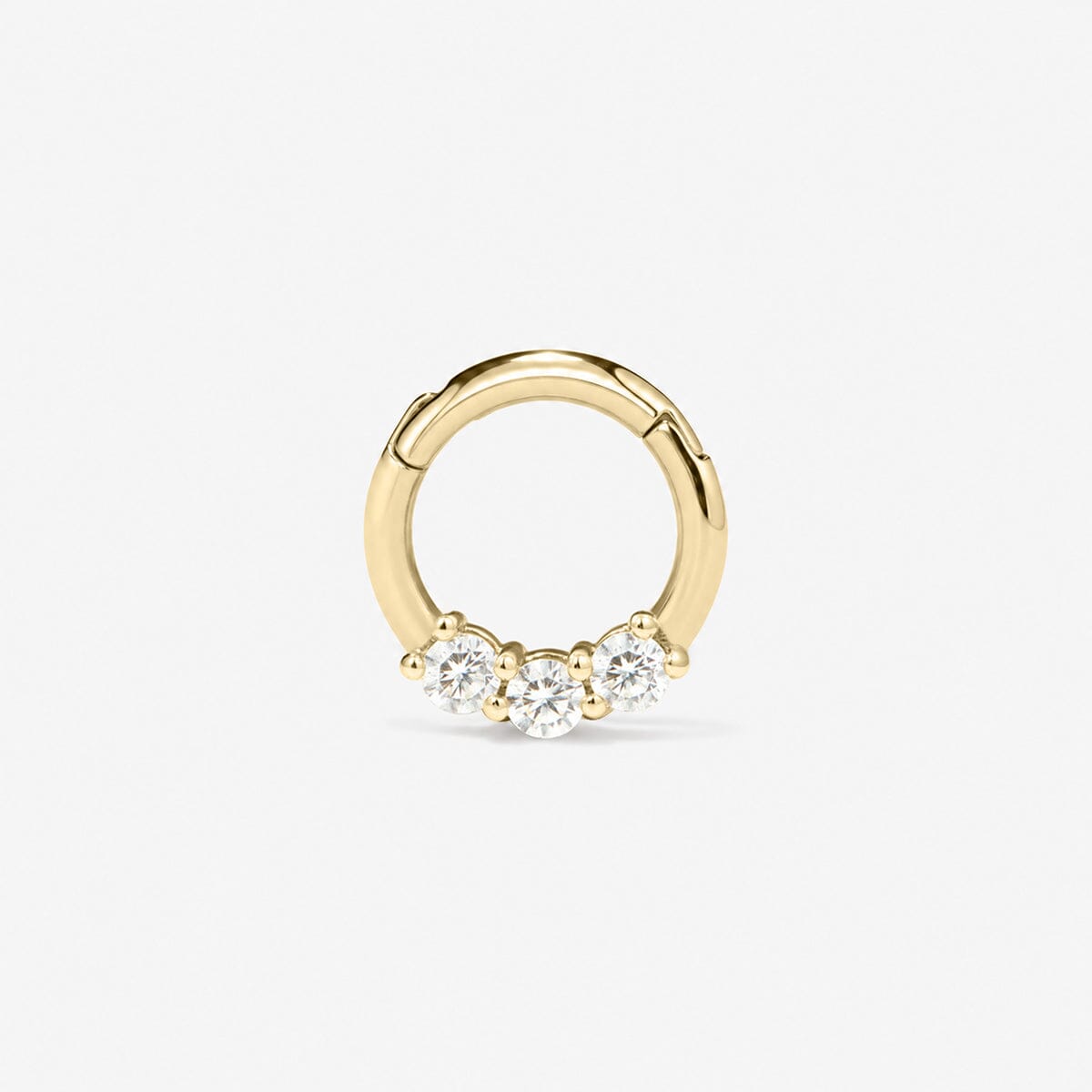 Rhys triple diamond clicker hoop