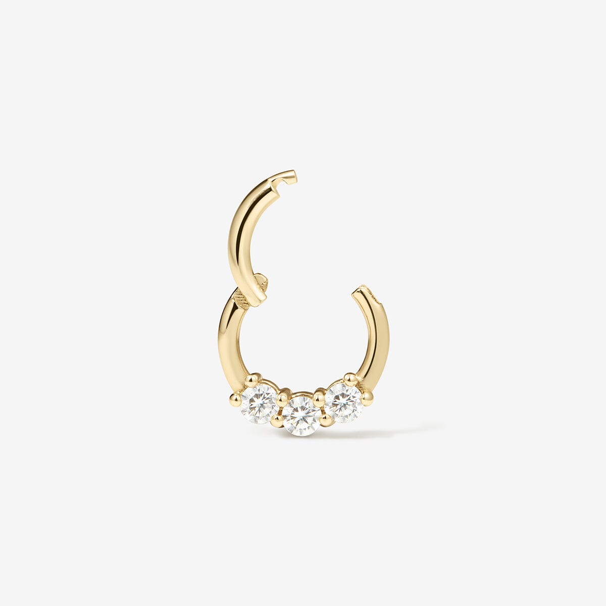 Rhys triple diamond clicker hoop