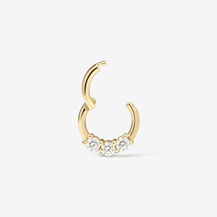 Rhys triple diamond clicker hoop
