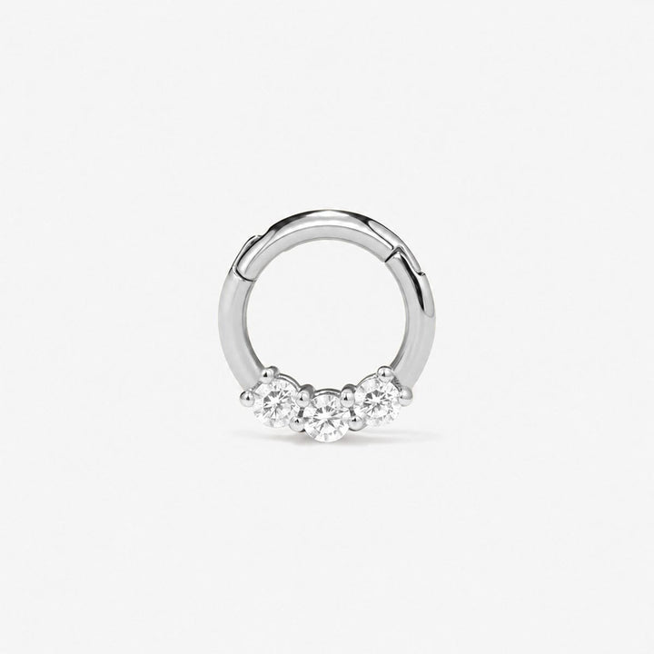 Rhys triple diamond clicker hoop