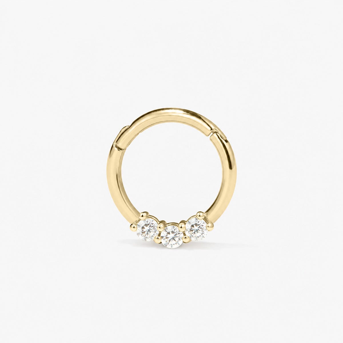 Rhys triple diamond clicker hoop