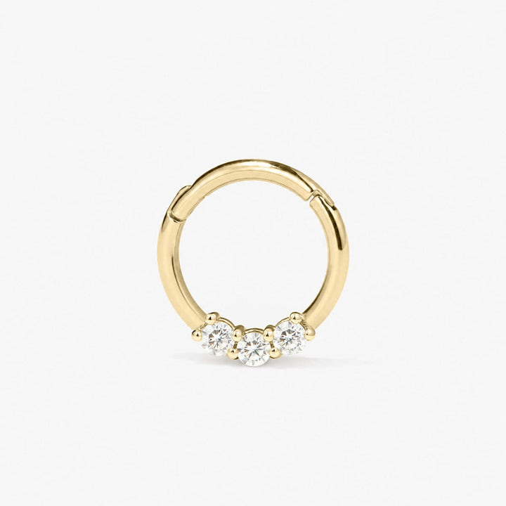 Rhys triple diamond clicker hoop
