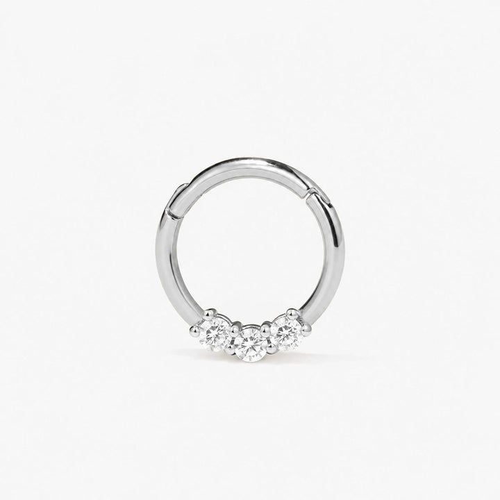 Rhys triple diamond clicker hoop