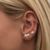 Puffy pearl hearts 3-piece piercing set