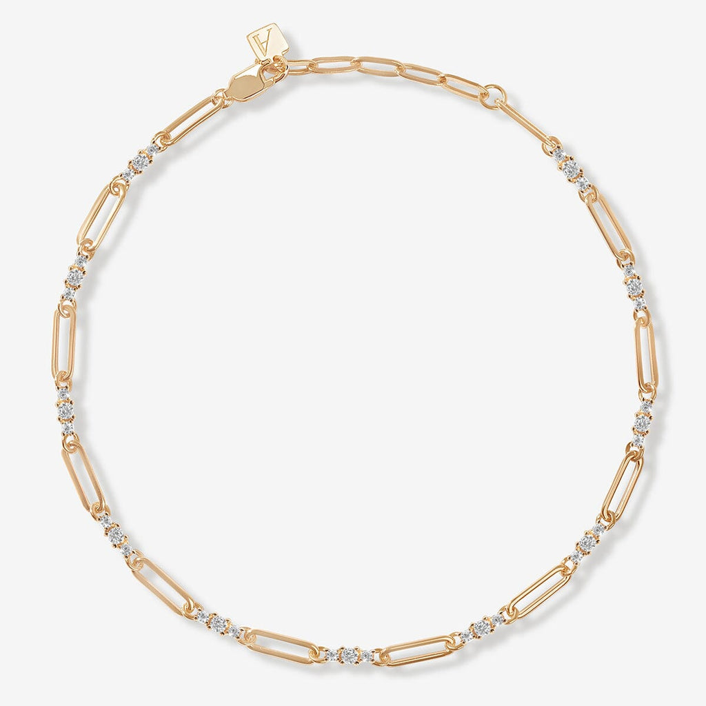 Gold Sabi Single Link Paperclip Chain Anklet Adorn Luxe Adornmonde