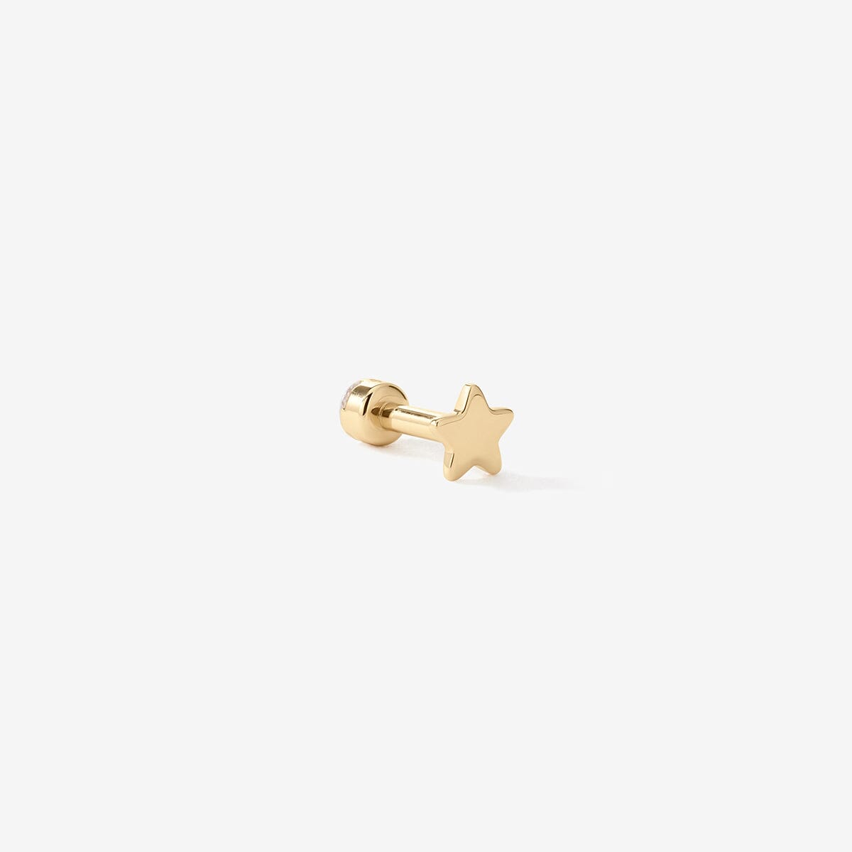 Rear view of the Vince gold round diamond flat back stud.