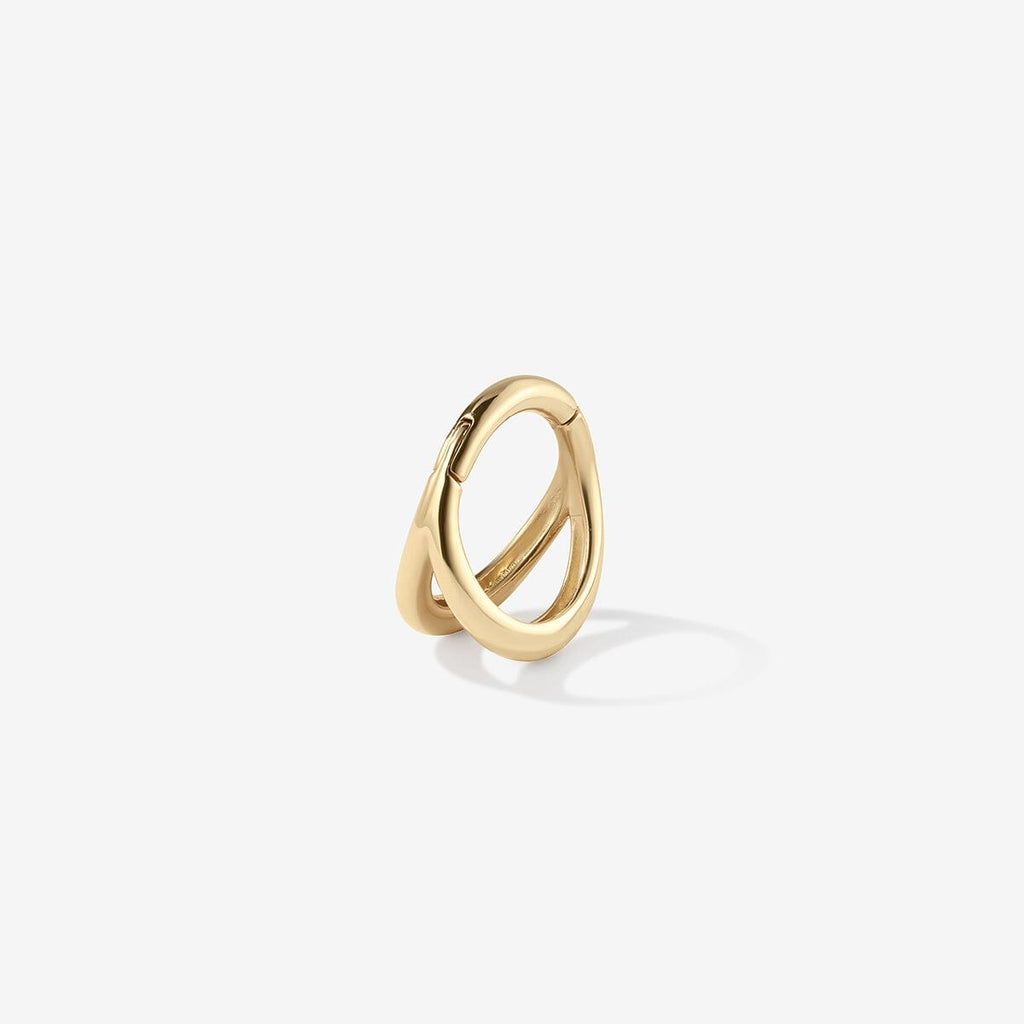Gold Kiwi Cage Clicker Hoop | Fine Jewelry | Adornmonde Gold Kiwi Cage Clicker Hoop | Fine Jewelry | Adornmonde