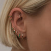 Heath emerald huggie set
